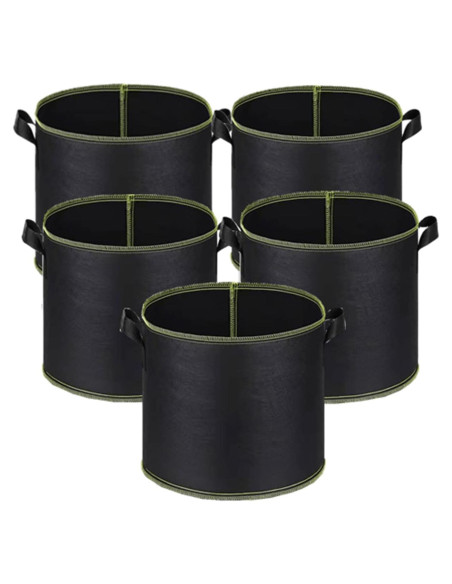 Paquete de 5 bolsas de cultivo Niurui 11.4L tela no tejida