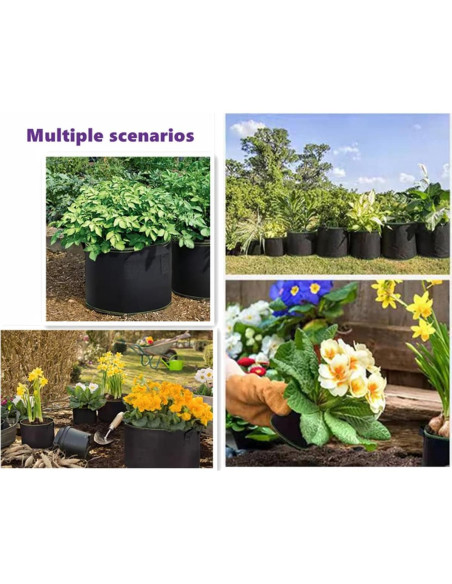 Paquete de 5 bolsas de cultivo Niurui 11.4L tela no tejida