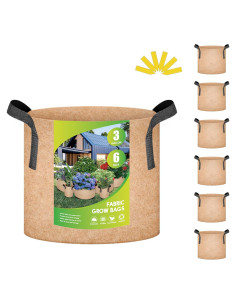 Bolsa de Cultivo iPower 3 Galones 6-Pack Tela Resistente Beige