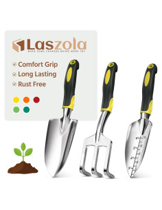 Juego de Herramientas de Jardín LASZOLA 3 Piezas Ergonómico