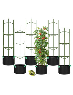 Jaulas para Tomates GROWNEER 6 Paquetes 129.54 cm con 10 Bolsas