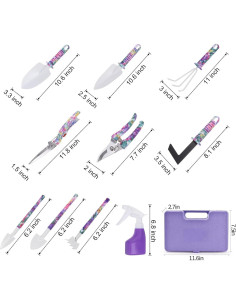 Set de Herramientas de Jardinería APSARAS USA 10 Piezas Floral 2