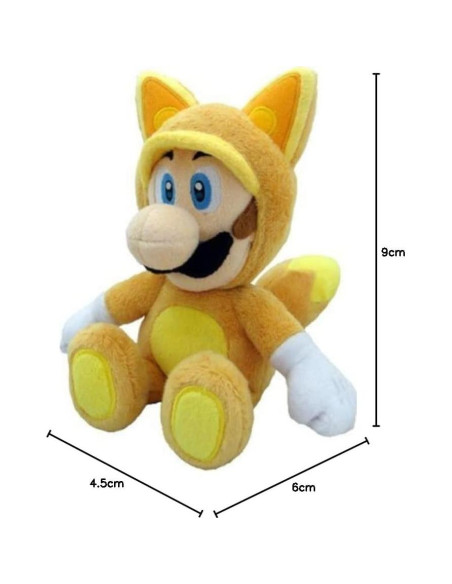 Peluche Oficial Super Mario Luigi Kitsune 15 cm Coleccionable