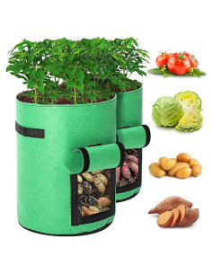Paquete de 2 Bolsas de Cultivo TENOVER 43L para Verduras