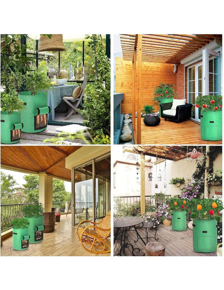 Paquete de 2 Bolsas de Cultivo TENOVER 43L para Verduras Paquete de 2 Bolsas de Cultivo TENOVER 43L para Verduras