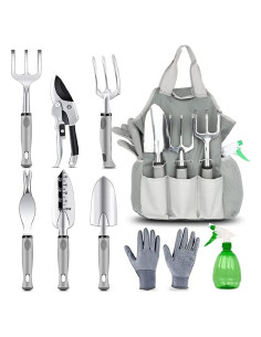 Juego de Herramientas de Jardín Yosogo 9 Piezas Acero Inoxidable