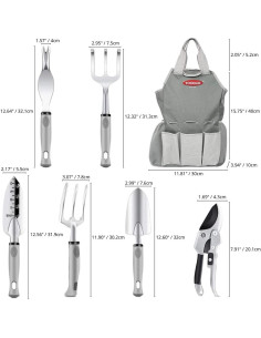 Juego de Herramientas de Jardín Yosogo 9 Piezas Acero Inoxidable 2