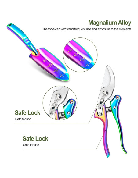 Juego de Herramientas de Jardinería Nirvruxs 5 Piezas Arcoíris