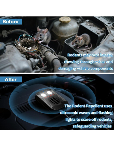 Repelente Ultrasonido para Roedores Visson UR06, 200 m