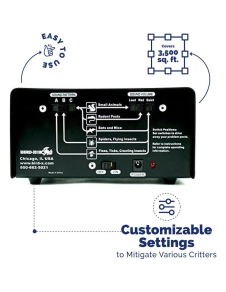 Ahuyentador de Critters Bird-X Transonic PRO, 325 m Ahuyentador de Critters Bird-X Transonic PRO, 325 m