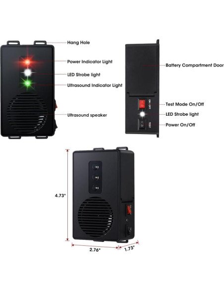Repelente Ultrasónico de Roedores Loraffe - 2 Unidades