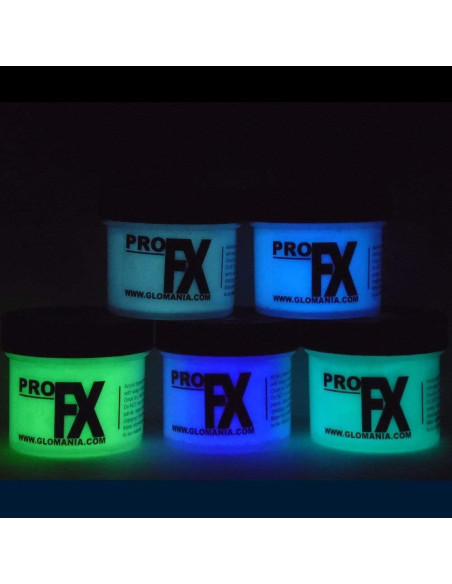 Set de 5 pinturas acrílicas que brillan en la oscuridad Glomania Set de 5 pinturas acrílicas que brillan en la oscuridad Glomania