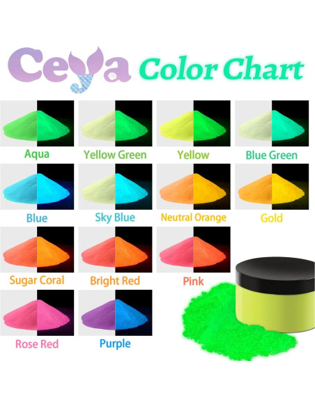 Polvo Brillante Morado Fluorescente Ceya 150g para Manualidades
