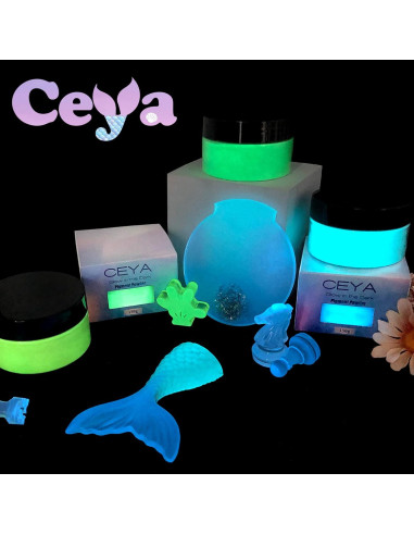 Polvo Brillante Morado Fluorescente Ceya 150g para Manualidades