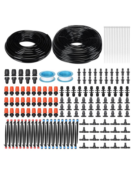 Kit de Riego por Goteo 120 m Yaomiao con Boquillas Ajustables Kit de Riego por Goteo 120 m Yaomiao con Boquillas Ajustables