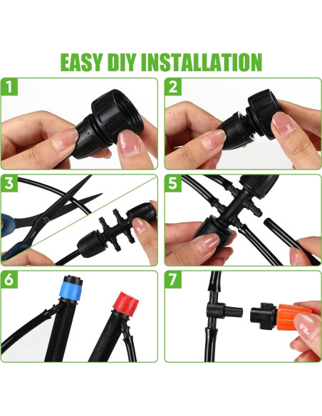 Kit de Riego por Goteo 120 m Yaomiao con Boquillas Ajustables Kit de Riego por Goteo 120 m Yaomiao con Boquillas Ajustables