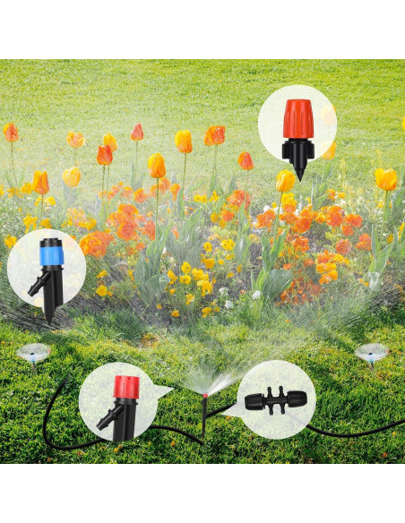 Kit de Riego por Goteo 120 m Yaomiao con Boquillas Ajustables Kit de Riego por Goteo 120 m Yaomiao con Boquillas Ajustables