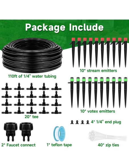 Sistema de Riego por Goteo Conglow 33.5m para Jardín Sistema de Riego por Goteo Conglow 33.5m para Jardín