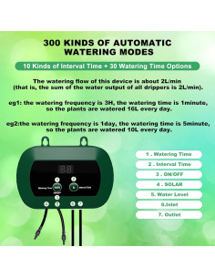 Sistema de Riego por Goteo Solar 5W Lewisia con Temporizador 2