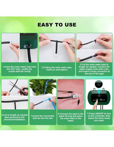 Sistema de Riego por Goteo Solar 5W Lewisia con Temporizador