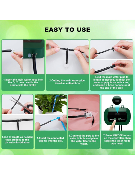 Sistema de Riego por Goteo Solar 5W Lewisia con Temporizador