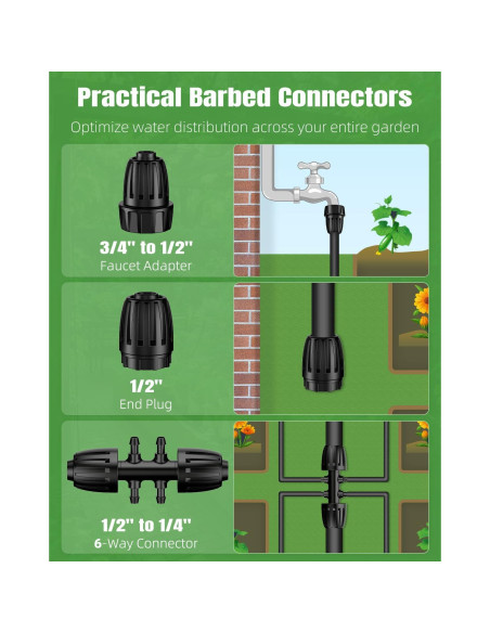 Kit de Riego por Goteo Pawfly 240 pies con Accesorios Kit de Riego por Goteo Pawfly 240 pies con Accesorios