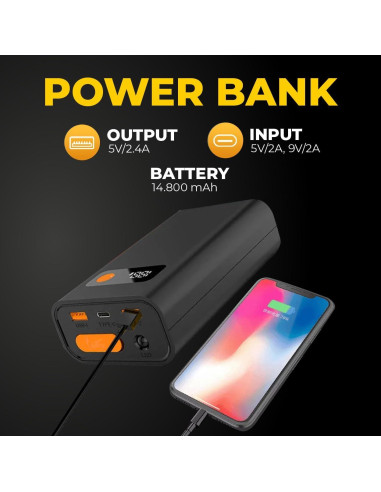 Arrancador de Salto RAPIKITS ST-148 14800mAh 12V Pantalla LCD