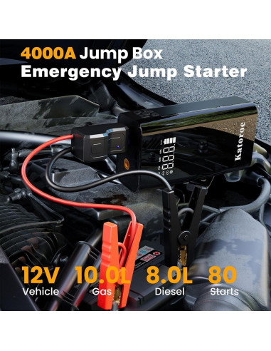 Arrancador de Salto Katoroe Q7 4000A con Compresor 150PSI