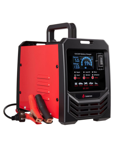 Cargador de Batería Automático Andeman 12V/24V 15A con Modo Invierno