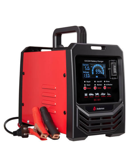 Cargador de Batería Automático Andeman 12V/24V 15A con Modo Invierno