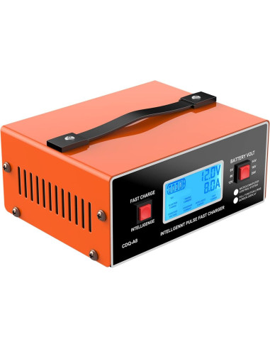 Cargador de Batería Inteligente JYEASTZ 6-24V 0-10A Naranja