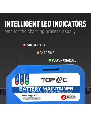 Cargador de Batería Automático TOPAC 12V 2A para Coche