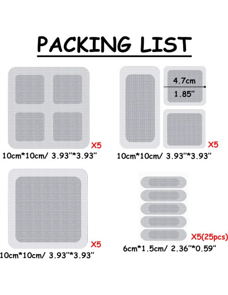 Kit de Reparación de Pantallas de Ventana VEINARDYL 20 Piezas 2m