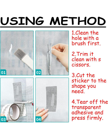 Kit de Reparación de Pantallas de Ventana VEINARDYL 20 Piezas 2m