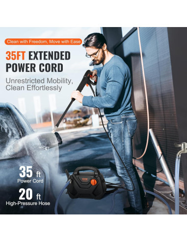 Lavadora a Presión Eléctrica VEVOR 2150 PSI 6.6 kg 5 Boquillas