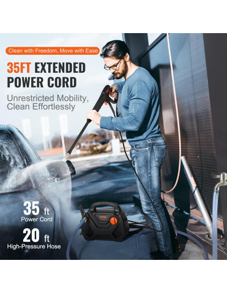 Lavadora a Presión Eléctrica VEVOR 2150 PSI 6.6 kg 5 Boquillas