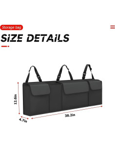 Organizador de Maletero de Coche Osilly con Tapa y 4 Bolsillos 2