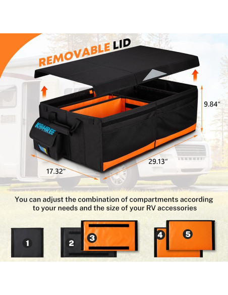 Organizador de Almacenamiento Kohree 81L para RV - Impermeable y Plegable