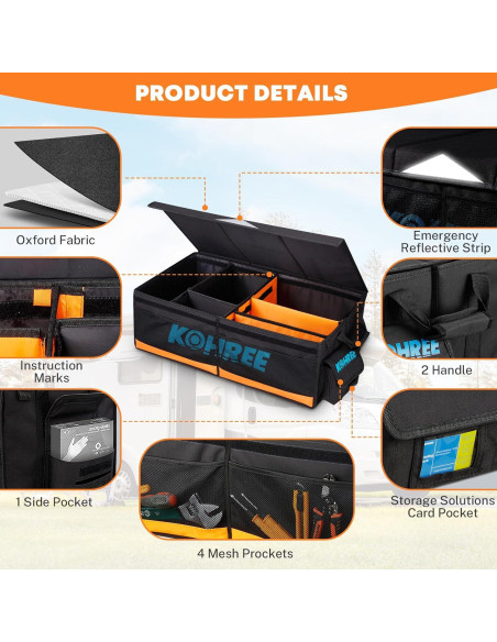 Organizador de Almacenamiento Kohree 81L para RV - Impermeable y Plegable