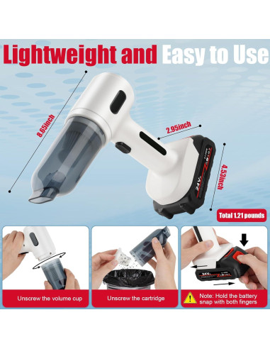 Aspiradora de Mano Runful MD-16 25000PA 4000mAh Inalámbrica