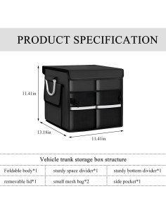 Organizador de Maletero SHMZK 28L Plegable Impermeable Negro 2