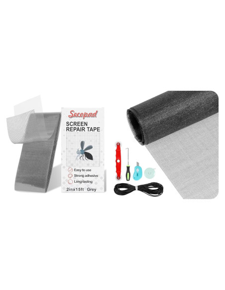 Cinta de reparación de pantalla gris 5cm x 4.57m y kit de reemplazo