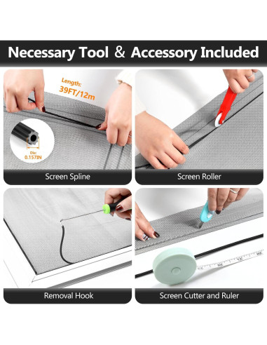 Cinta de reparación de pantalla gris 5cm x 4.57m y kit de reemplazo