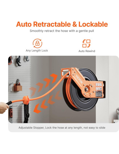 Carrete de Manguera de Aire Retráctil VEVOR 3/8" x 15m 300PSI