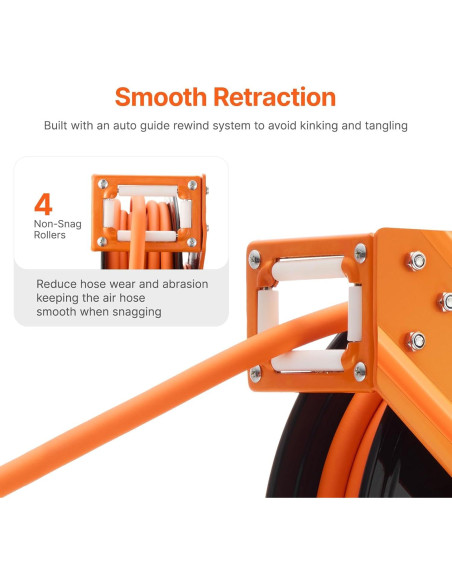 Carrete de Manguera de Aire Retráctil VEVOR 3/8" x 15m 300PSI