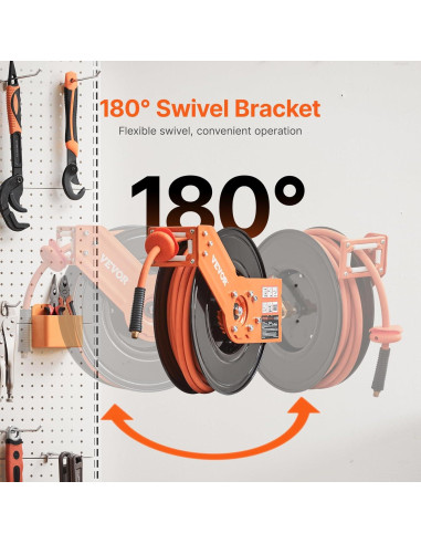 Carrete de Manguera de Aire Retráctil VEVOR 3/8" x 15m 300PSI