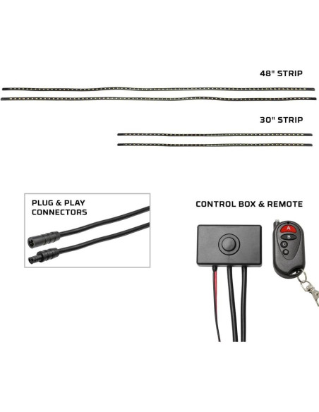 Kit de Iluminación LED Glow 4pc Blanco para Bajo Cuerpo - 234 LEDs