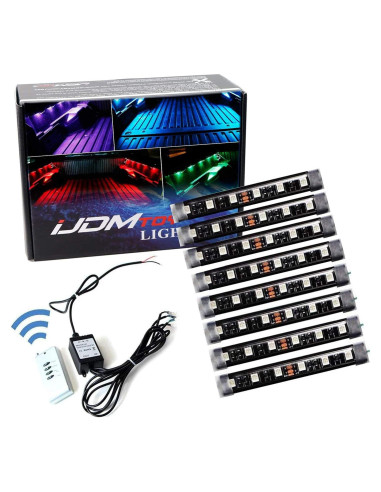 Kit de Iluminación LED Multicolor iJDMTOY 8 Piezas 48 LED