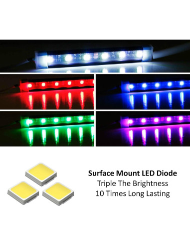 Kit de Iluminación LED Multicolor iJDMTOY 8 Piezas 48 LED