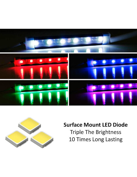 Kit de Iluminación LED Multicolor iJDMTOY 8 Piezas 48 LED